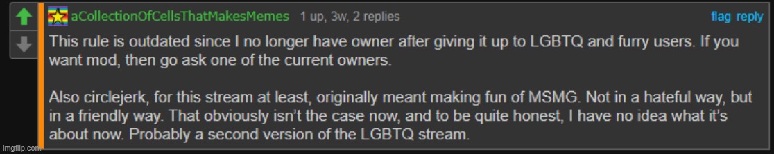 Wow. The person that made MSMG_Circlejerk said it. | image tagged in msmg | made w/ Imgflip meme maker