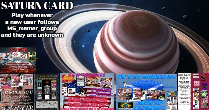 Saturn Card | image tagged in saturn card | made w/ Imgflip meme maker