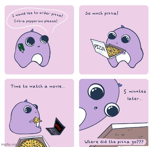 Where'd the Pizza Go? | image tagged in comics | made w/ Imgflip meme maker