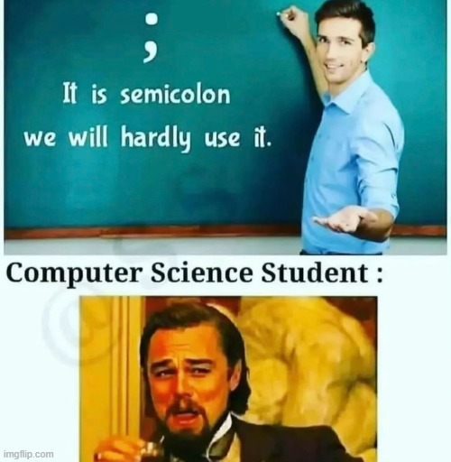 semicolon | image tagged in funny memes | made w/ Imgflip meme maker