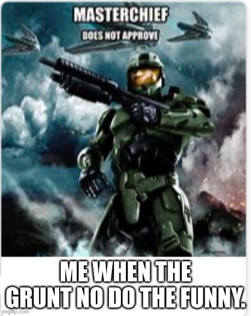 Me when grunt no blow himself | ME WHEN THE GRUNT NO DO THE FUNNY. | image tagged in halo | made w/ Imgflip meme maker