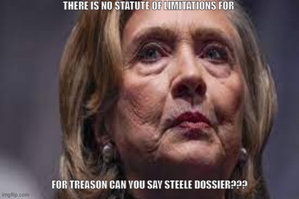 THERE IS NO STATUTE OF LIMITATIONS FOR; FOR TREASON CAN YOU SAY STEELE DOSSIER??? | made w/ Imgflip meme maker
