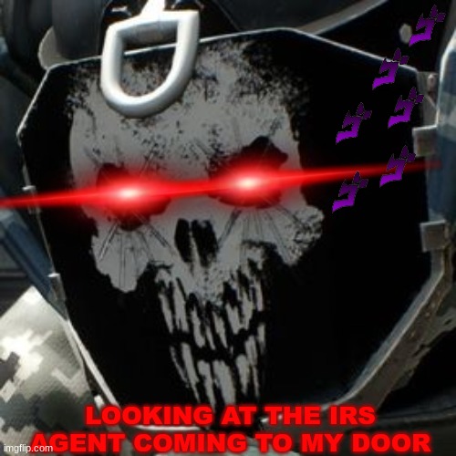 Hehe, funny LMG go BRRRRRRRRRRR | LOOKING AT THE IRS AGENT COMING TO MY DOOR | image tagged in skulldozer,fbi,payday 2 | made w/ Imgflip meme maker