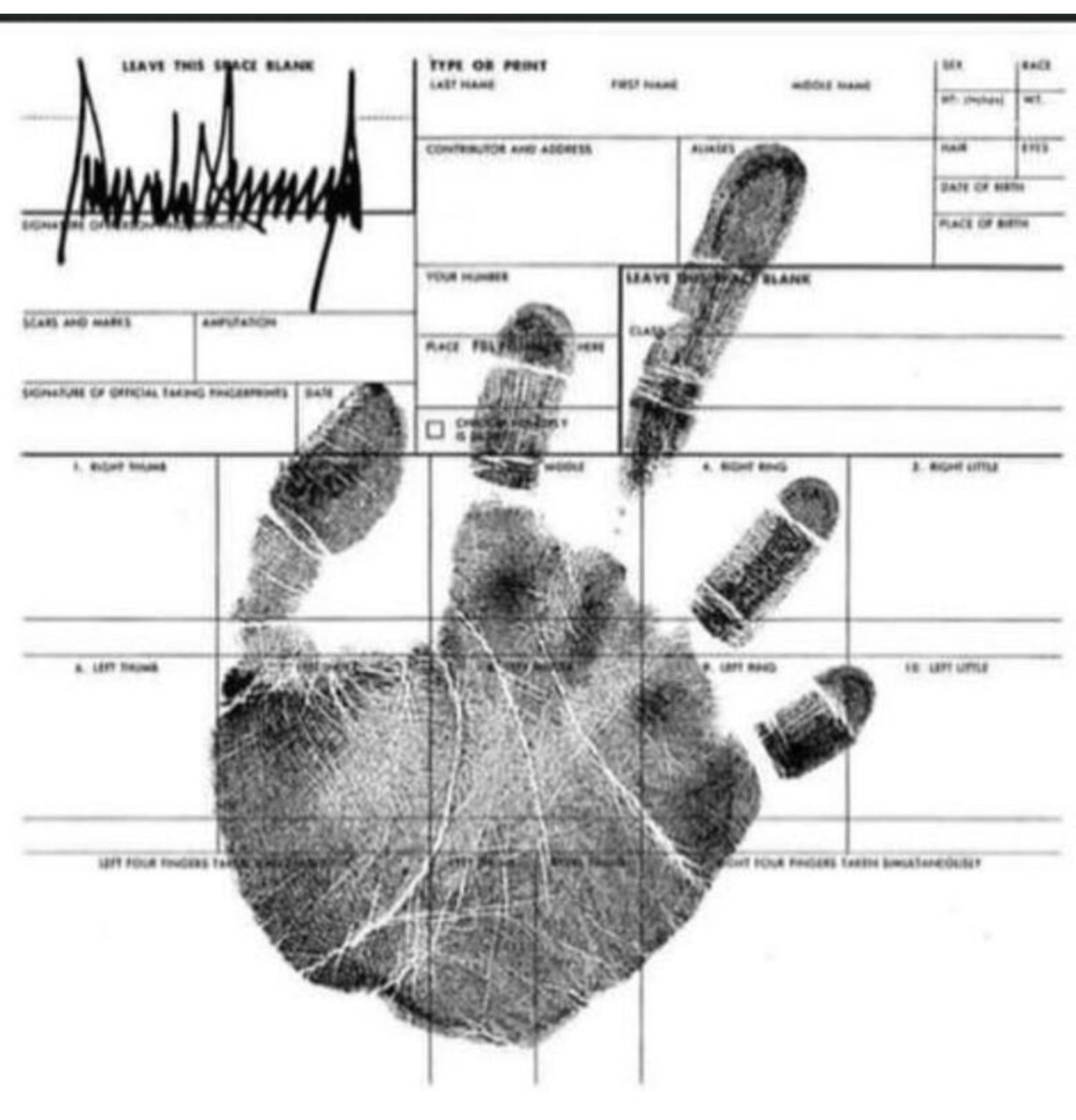 Trump's Indictment Fingerprint Card | image tagged in trump indictment,fingerprints,fuck joe biden,let's go brandon,fuck fat alvin,civil war 2 | made w/ Imgflip meme maker