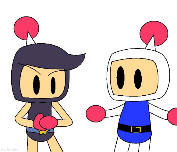 2 Bomberman Bros in 1 Pic (Art by Yagoshi) | made w/ Imgflip meme maker