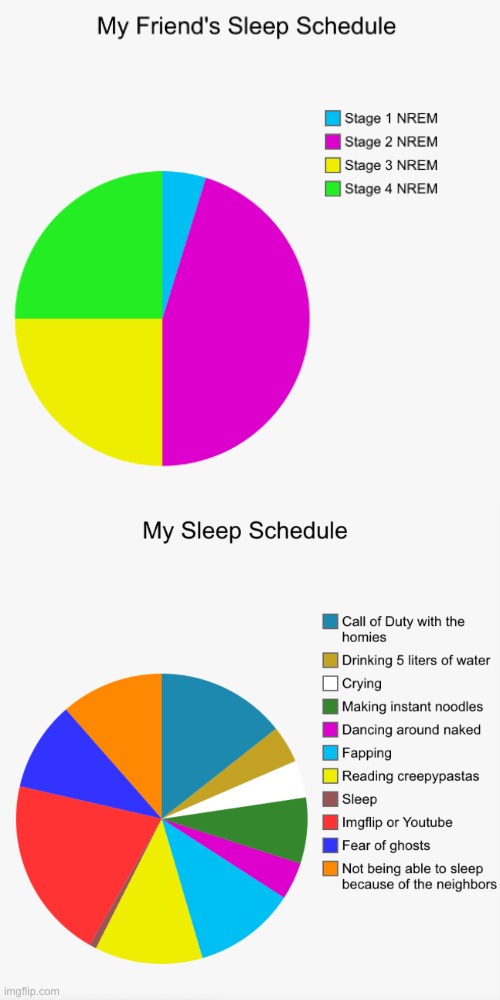 Sigh... | image tagged in friend,pie charts,sleep | made w/ Imgflip meme maker