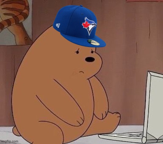 Sad Grizz Blue Jays Loss | image tagged in baseball,toronto blue jays,loss,mlb | made w/ Imgflip meme maker