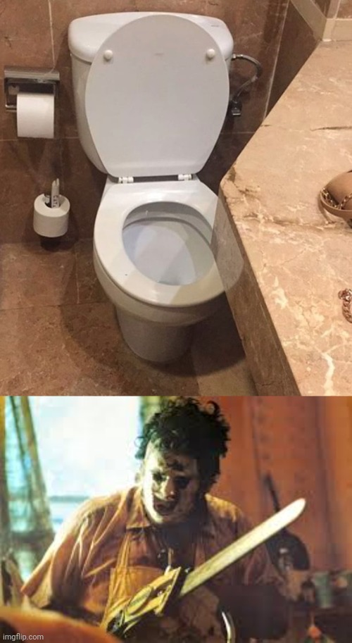 Bathroom design fail | image tagged in texas chainsaw,bathroom,toilet,design fails,you had one job,memes | made w/ Imgflip meme maker