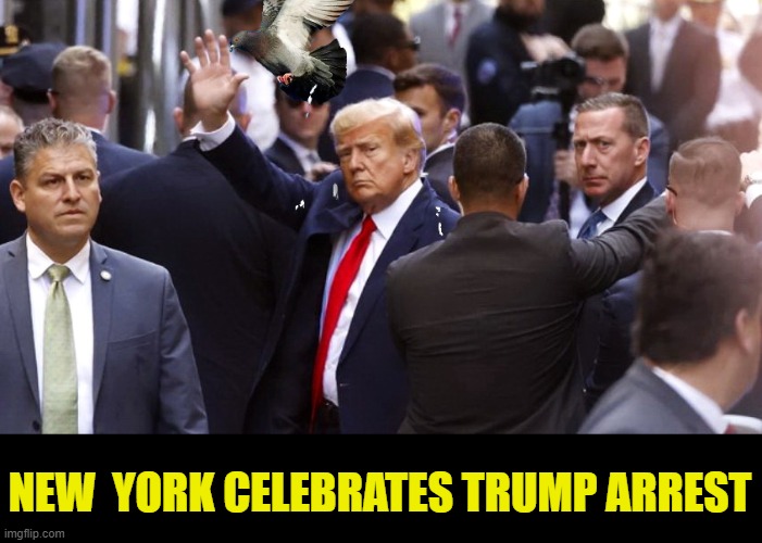Tissue Mr. Trump?... | NEW  YORK CELEBRATES TRUMP ARREST | image tagged in donald trump,arrested,nevertrump | made w/ Imgflip meme maker