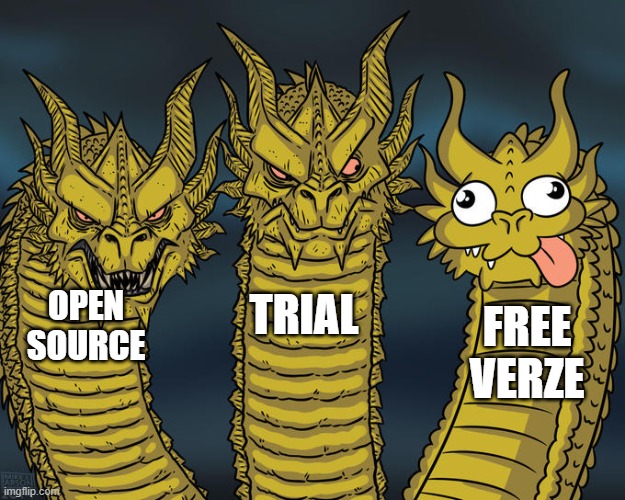 Three-headed Dragon | OPEN SOURCE; TRIAL; FREE VERZE | image tagged in three-headed dragon | made w/ Imgflip meme maker