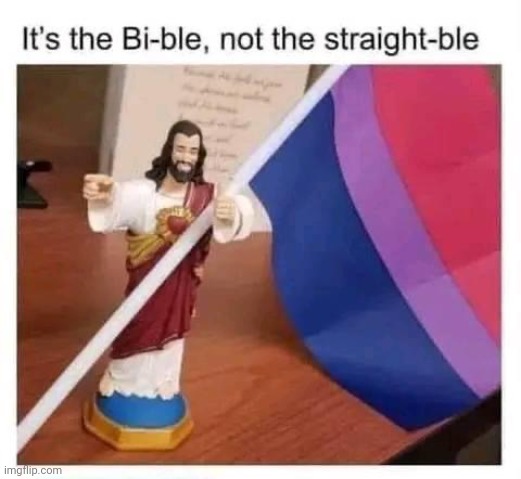 Just sayin' | image tagged in bible not straightble,punny,joke | made w/ Imgflip meme maker
