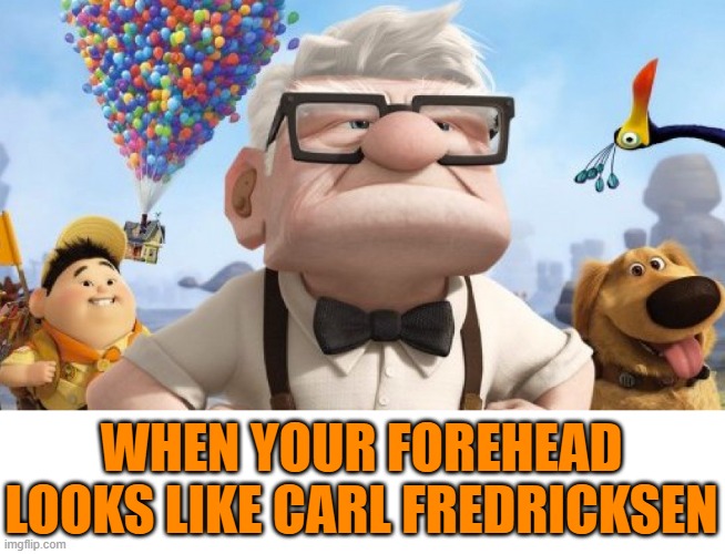WHEN YOUR FOREHEAD LOOKS LIKE CARL FREDRICKSEN | made w/ Imgflip meme maker