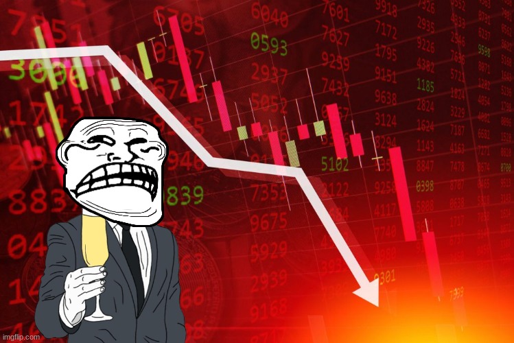now that the hunter quit, his companies finacial status is going down rapidly | made w/ Imgflip meme maker