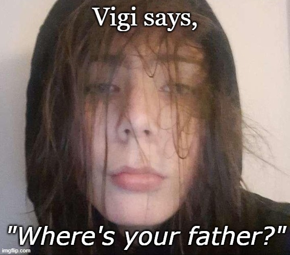 Vigilantus fr | Vigi says, "Where's your father?" | image tagged in vigi says x | made w/ Imgflip meme maker