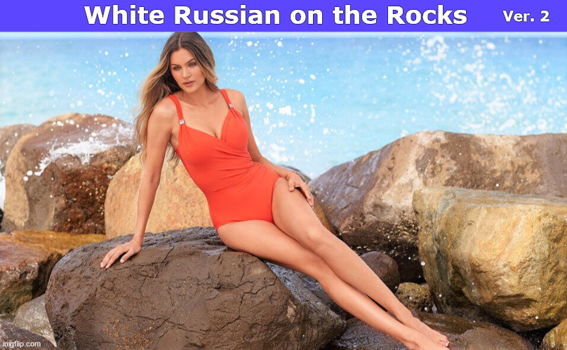 White Russian on the Rocks  Ver. 2 | image tagged in white russian,cocktail,cocktails,russian,russia,memes | made w/ Imgflip meme maker
