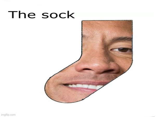 the sock | image tagged in the rock | made w/ Imgflip meme maker