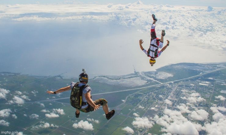 Sky diving | image tagged in sky diving | made w/ Imgflip meme maker