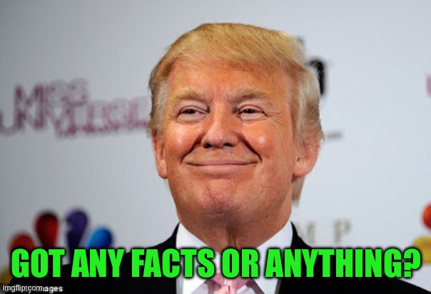 Donald trump approves | GOT ANY FACTS OR ANYTHING? | image tagged in donald trump approves | made w/ Imgflip meme maker