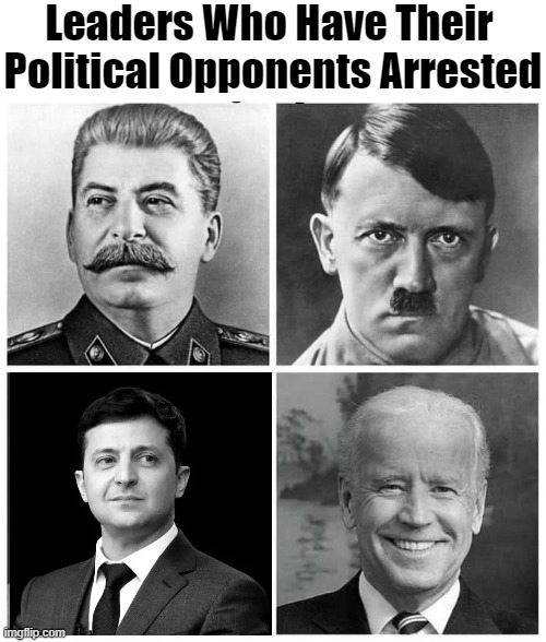 Democrats. WHAT Will They Do NEXT? | Leaders Who Have Their 
Political Opponents Arrested | image tagged in politics,political humor,sad but true,biden,zelensky,partisan politics | made w/ Imgflip meme maker