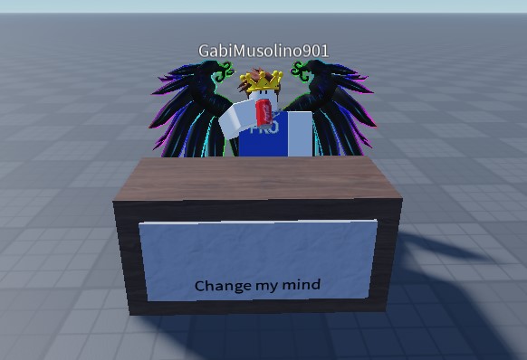 High Quality Change my mind (Roblox edition) Blank Meme Template