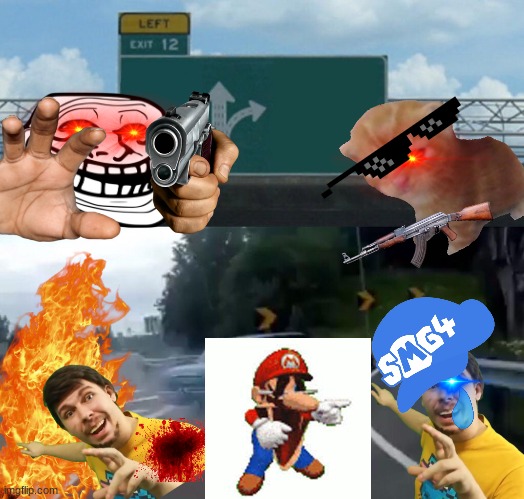 youtube thumbnails be like | image tagged in memes,left exit 12 off ramp | made w/ Imgflip meme maker