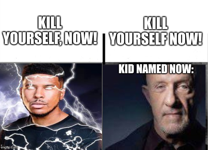 this title is so Indubitably hilarious, is my reasoning quite spledid good sir? | KILL YOURSELF, NOW! KILL YOURSELF NOW! KID NAMED NOW: | image tagged in teacher's copy | made w/ Imgflip meme maker