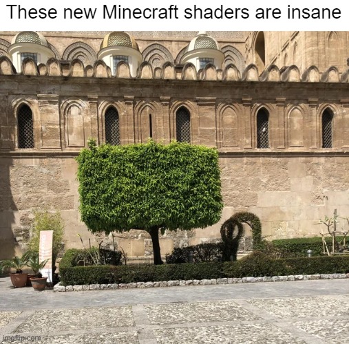 These new Minecraft shaders are insane | image tagged in minecraft,memes,funny | made w/ Imgflip meme maker
