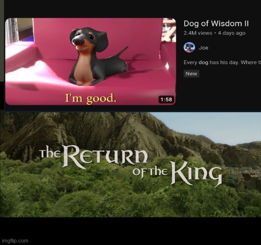 Return Of The King | image tagged in return of the king | made w/ Imgflip meme maker