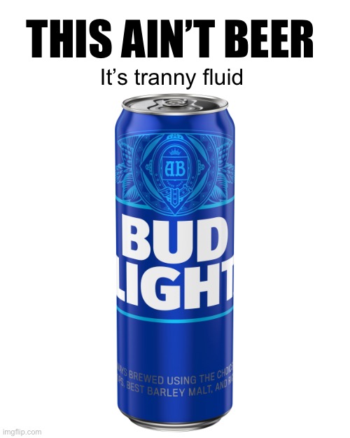 Lol | THIS AIN’T BEER; It’s tranny fluid | image tagged in can of bud light beer | made w/ Imgflip meme maker