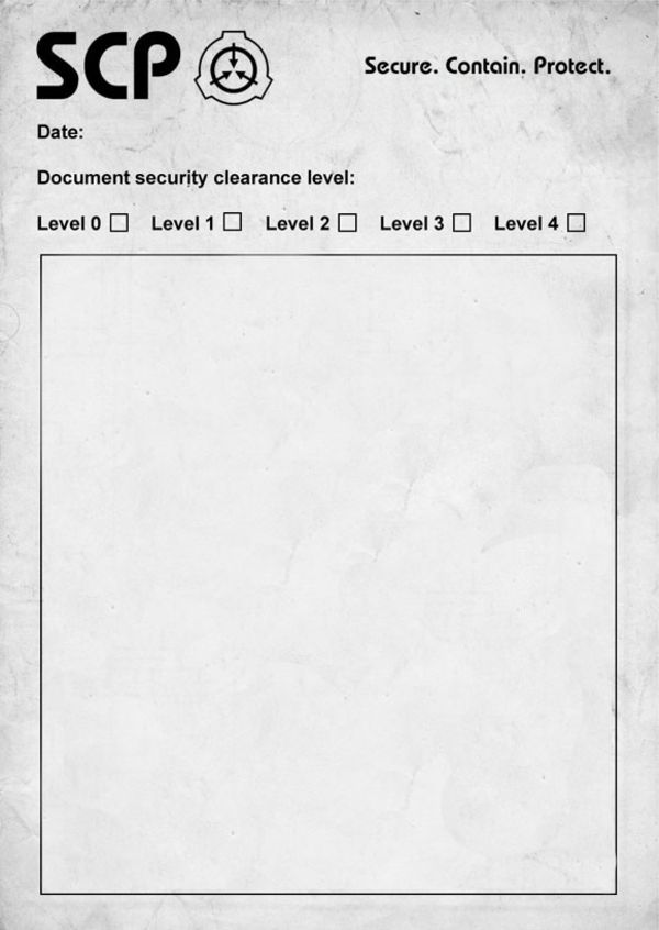 High Quality Scp document Blank Meme Template