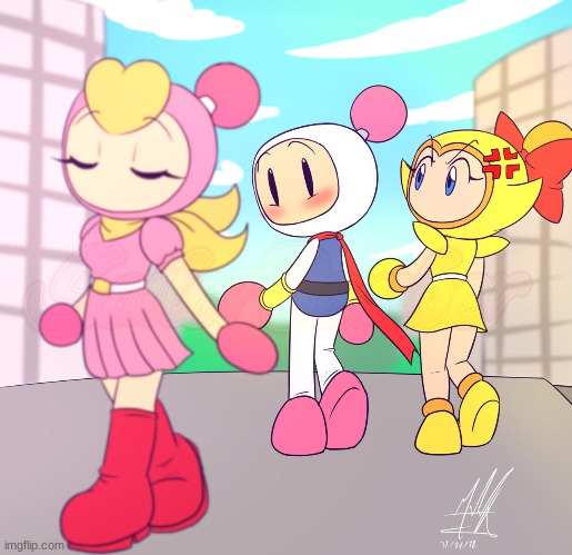 Distracted White Bomber (Art by SailorBomber) | image tagged in distracted boyfriend | made w/ Imgflip meme maker