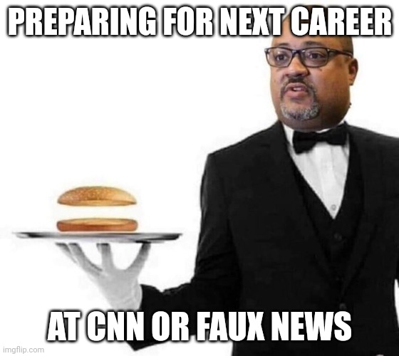 Alvin burger | PREPARING FOR NEXT CAREER; AT CNN OR FAUX NEWS | image tagged in fat alvin | made w/ Imgflip meme maker