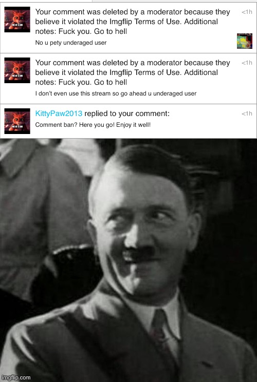 HAHAHA | image tagged in hitler laugh | made w/ Imgflip meme maker