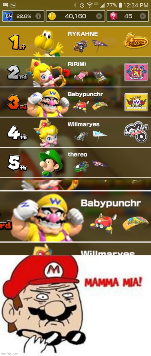 WATCH OUT BABIES! | image tagged in mario kart,mario kart tour,wario,babies,video games | made w/ Imgflip meme maker