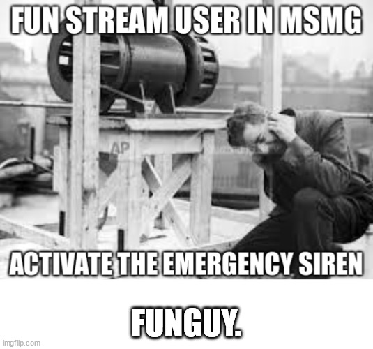 . | FUNGUY. | image tagged in fun stream user in msmg | made w/ Imgflip meme maker