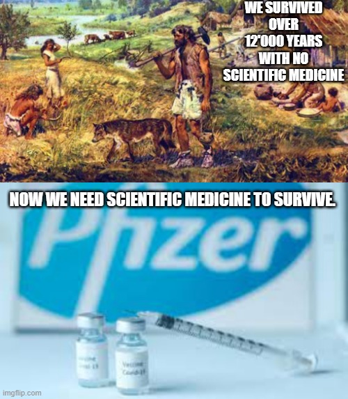Who wants to live till they are 95 anyway? Can barely talk, can barely speak, can barely hear, can barely see at 95. | WE SURVIVED OVER 12'000 YEARS WITH NO SCIENTIFIC MEDICINE; NOW WE NEED SCIENTIFIC MEDICINE TO SURVIVE. | image tagged in pfizer,covid,medicine,hunter gatherer | made w/ Imgflip meme maker