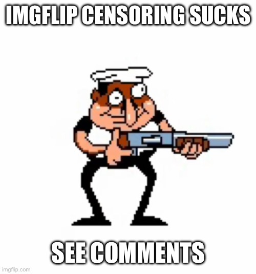 Shssi | IMGFLIP CENSORING SUCKS; SEE COMMENTS | image tagged in shotgun | made w/ Imgflip meme maker