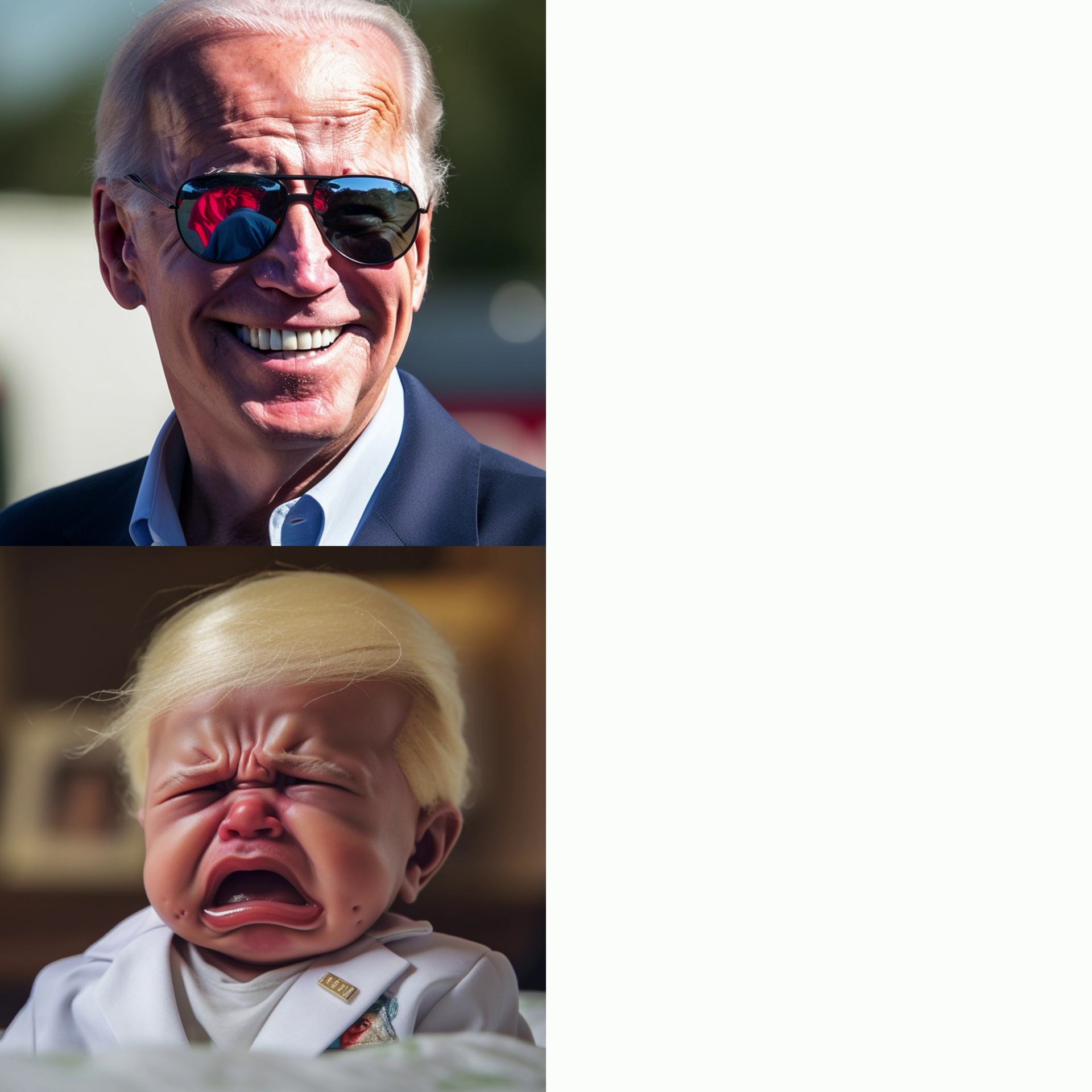Based Biden vs Baby Trump Blank Meme Template