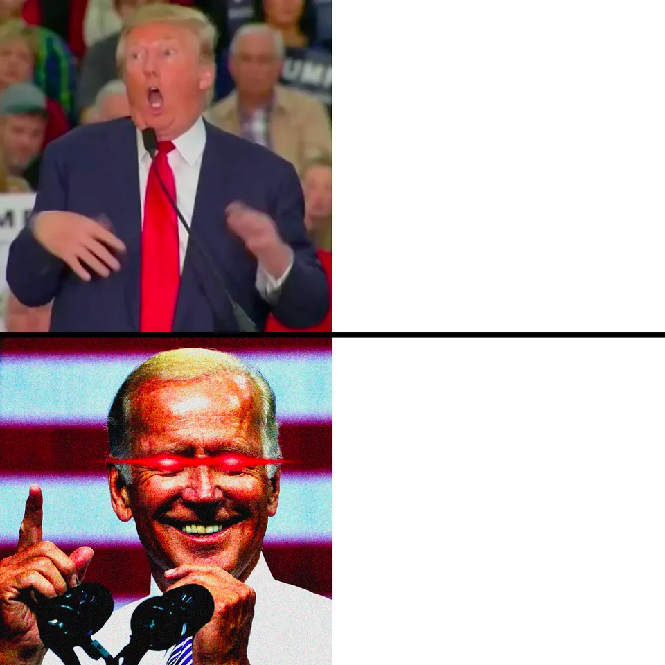 donald trump vs dark brandon Blank Meme Template