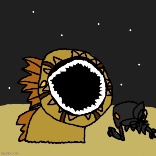 This is Cleopatra and she is a Sandspewer. (Discovered by Sketchy) We tagged her earlier | image tagged in we're gonna involve her in an experiment,dont worry she wont be harmed,we're just gonna breed two separate sandworm species | made w/ Imgflip meme maker