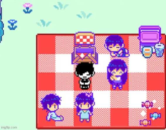 pov: your oc is invited to a picnic with mari and the omori gang, do you accept the invite? | image tagged in no nsfw ocs,any ocs are allowed omori ocs wanted though,no erps,rules lol,no furry ocs | made w/ Imgflip meme maker