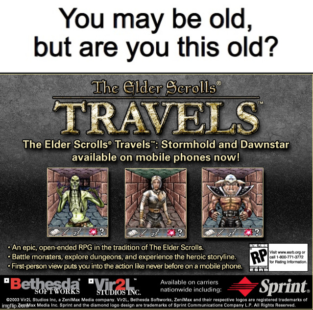 Anyone remember this Elder Scroll game? | image tagged in you may be old but are you this old | made w/ Imgflip meme maker