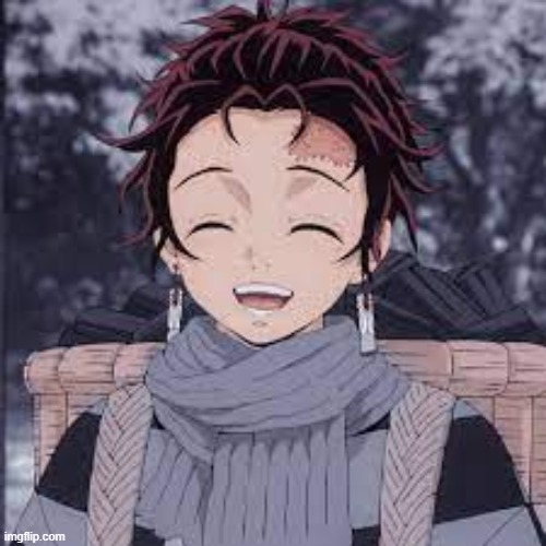 Tanjiro happy | image tagged in tanjiro happy | made w/ Imgflip meme maker