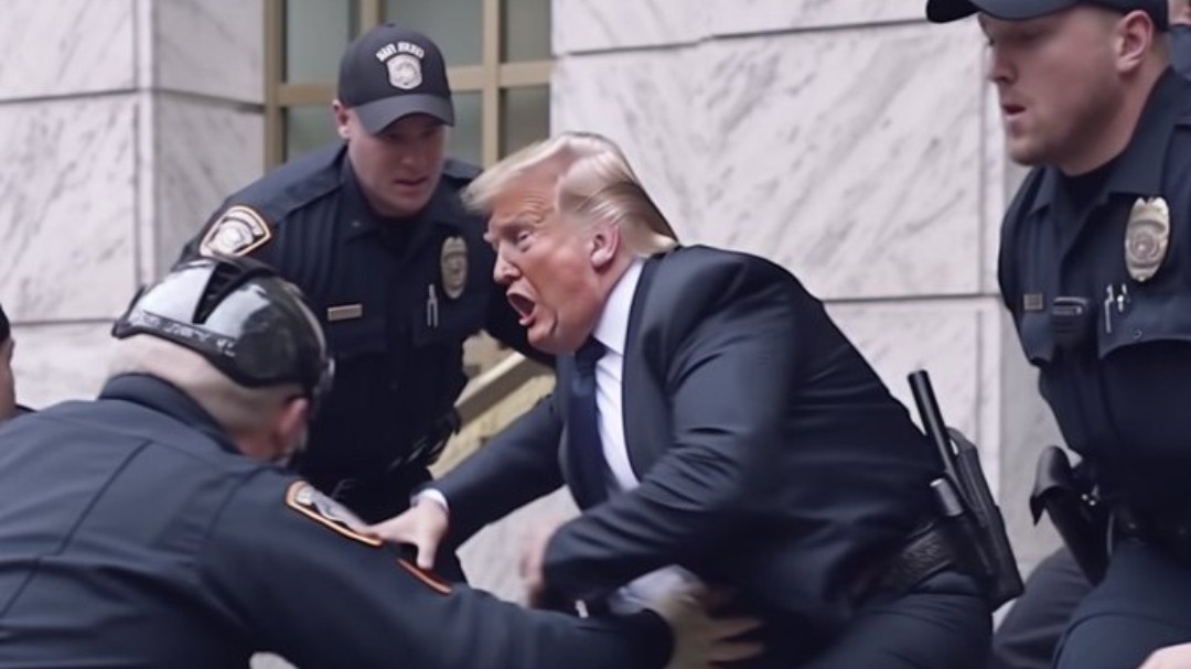 High Quality Donald Trump getting arrested Blank Meme Template