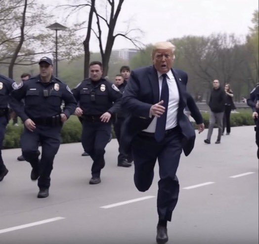 Trump on the run Blank Meme Template