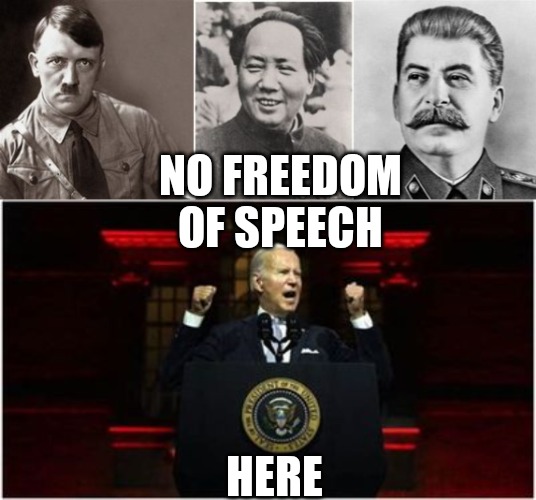 NO FREEDOM OF SPEECH; HERE | made w/ Imgflip meme maker