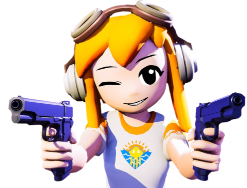 High Quality Meggy with guns (Sunset Paradise) Blank Meme Template