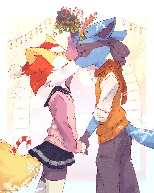 by Ancesra (friend sent me this so I am sharing) | image tagged in lucario,braixen | made w/ Imgflip meme maker