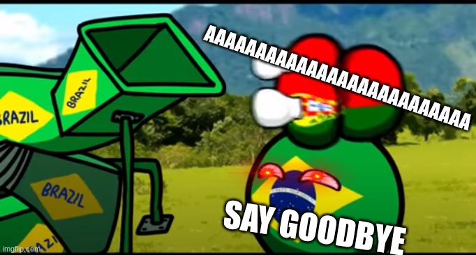 You're going to brazil | AAAAAAAAAAAAAAAAAAAAAAAAAA; SAY GOODBYE | image tagged in you're going to brazil | made w/ Imgflip meme maker