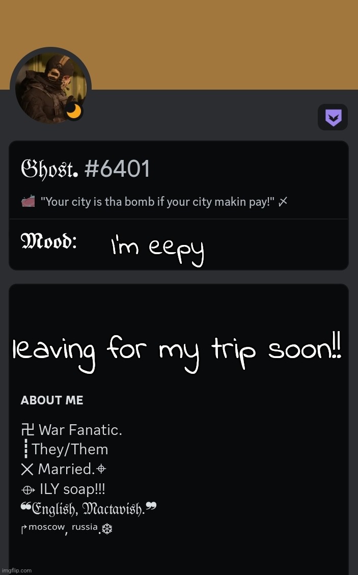. | I'm eepy; leaving for my trip soon!! | made w/ Imgflip meme maker
